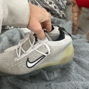 Nike Kids Light Gray and White Sneakers